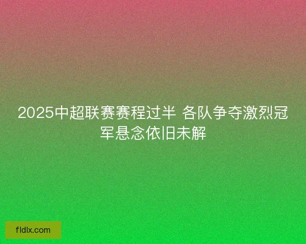 2025中超联赛赛程过半 各队争夺激烈冠军悬念依旧未解